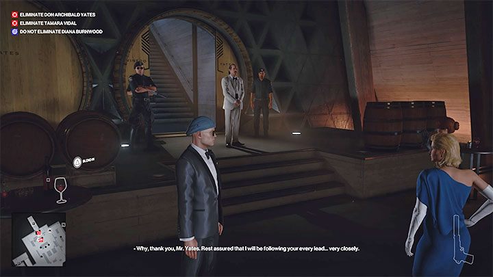 W przypadku rozgrywania misji fabularnej The Tour musisz doprowadzić do sytuacji, w której wszyscy uczestnicy wycieczki dotrą do pomieszczenia z beczkami (punkt 29 na mapie) - Hitman 3: Closing Statement, Mendoza - solucja, opis przejścia, jak odblokować? - Hitman 3 - poradnik, solucja