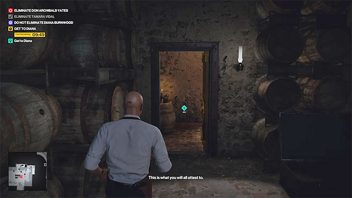 Twój cel to przekradnięcie się do biura na piętrze willi (punkt 50 na mapie) - Hitman 3: Closing Statement, Mendoza - solucja, opis przejścia, jak odblokować? - Hitman 3 - poradnik, solucja
