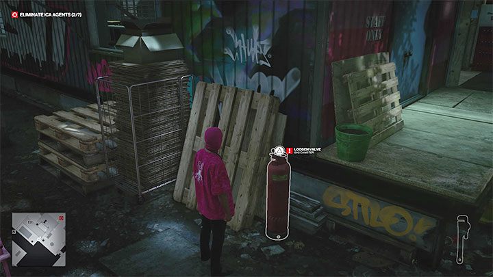 Butlę z gazem możesz odnaleźć na tyłach baru Chill Out (punkt 20 na mapie) - Hitman 3: Agent Swan - jak zabić? (The Swan Song) - Berlin, solucja - Hitman 3 - poradnik, solucja