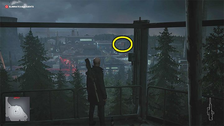 Musisz wycelować ze snajperki w obszar zaznaczony na powyższym obrazku - Hitman 3: Agent Tremaine - jak zabić? (The Sniper) - Berlin, solucja - Hitman 3 - poradnik, solucja