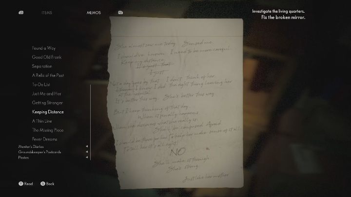 Notatkę zatroskanego mężczyzny znajdziesz w pokoju, na półce z książkami - The Medium: Notatki zatroskanego mężczyzny - lista wszystkich - The Medium - poradnik do gry