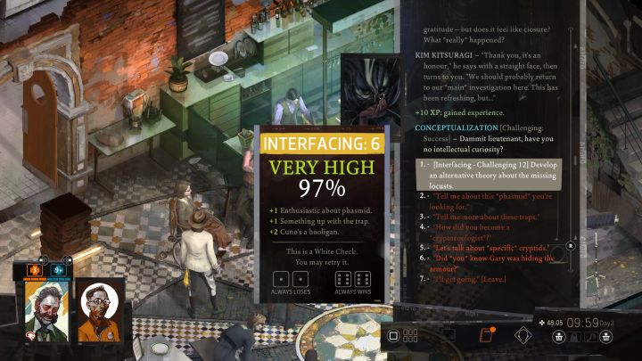 Quest ten jest powiązany z zadaniem Sprawdź pułapki - opisaliśmy je na osobnej stronie solucji - Disco Elysium: Sprawa zaginionych insektów - solucja - Disco Elysium - poradnik do gry
