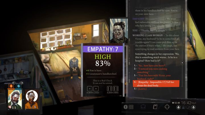 Zapukajcie do drzwi, wejdźcie do środka i porozmawiajcie z Billie - kobietą z klasy robotniczej - Disco Elysium: Ciało na promenadzie - solucja - Disco Elysium - poradnik do gry