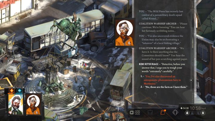 Pomyślny test spowoduje, że Harry wyśle ostrzeżenie do Koalicji o sytuacji w Martinaise i konieczności interwencji - Disco Elysium: Weź na siebie la responsabilite - solucja - Disco Elysium - poradnik do gry