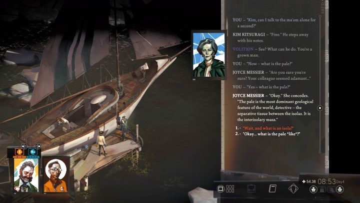 Będąc już na osobności możecie ponownie poruszyć kwestię szaroty - Disco Elysium: Porozmawiaj z Joyce o szarocie bez Kima w pobliżu - solucja - Disco Elysium - poradnik do gry