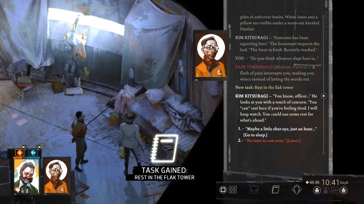 Podczas eksploracji wieży dotrzyjcie do miejsca m - Disco Elysium: Odpocznij w wieży przeciwlotniczej - solucja - Disco Elysium - poradnik do gry