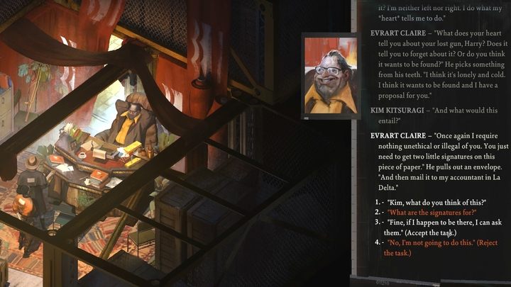 Zadanie to rozpocznie się, gdy ukończycie misję: Otwórz dla Evrarta drzwi do mieszkania (Open apartment door for Evrart) - Disco Elysium: Zdobądź dwa podpisy dla Evrarta - solucja, opis przejścia - Disco Elysium - poradnik do gry