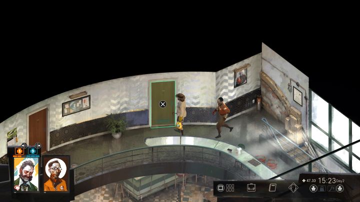 Udajcie się na piętro hotelu i zbadajcie pokój hotelowy #3 - to drzwi najbliżej schodów - Disco Elysium: Porozmawiaj z ofiarą napadu - solucja - Disco Elysium - poradnik do gry