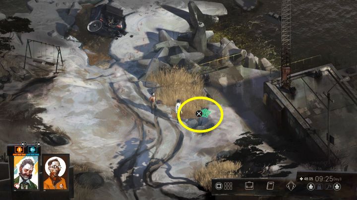 Pułapkę znajdziecie w wysokiej trawie na zachód od śluzy wodnej, której użyliście do przejścia do zachodniej części mapy - Disco Elysium: Sprawdź pułapki - solucja - Disco Elysium - poradnik do gry