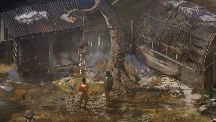 Podejdź do wisielca i zbadaj ciało - Disco Elysium: Jak ściągnąć na dół wisielca (Hanged body)? - Disco Elysium - poradnik do gry