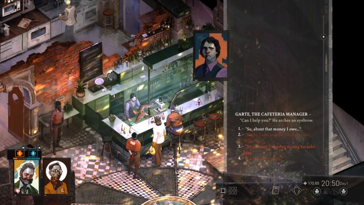 Nocleg w grze jest domyślnie odpłatny - główny bohater wynajmuje pokój w hostelu Whirling-in-Rags, w którym rozpoczęliście nową grę - Disco Elysium: Jak nie płacić za nocleg w Whirling-in-Rags? - Disco Elysium - poradnik do gry