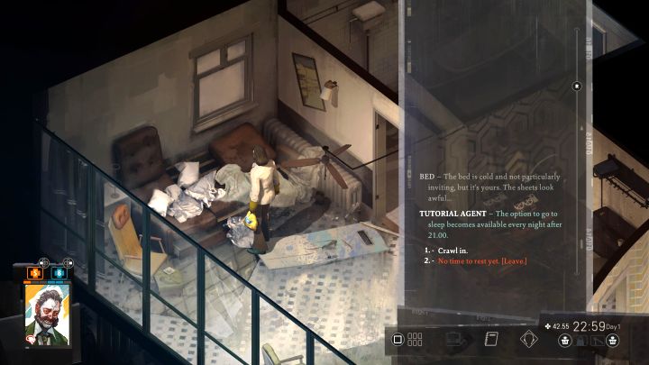 W grze jest też ukryta opcja przespania się w śmietniku, którą opisaliśmy w poradniku trofeowym - Disco Elysium: Jak nie płacić za nocleg w Whirling-in-Rags? - Disco Elysium - poradnik do gry