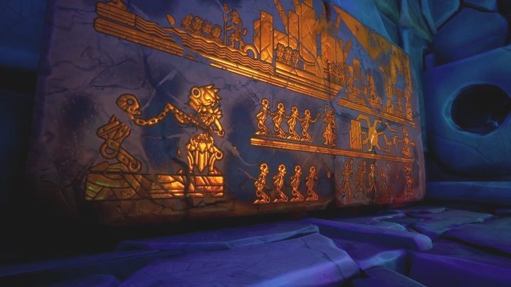Ten mural znajduje się w jaskini, musicie po prostu wejść po schodach znajdujących się po lewej stronie - Call of the Sea: Rozdział 5, Zatopione - malowidła ścienne - Call of the Sea - poradnik do gry