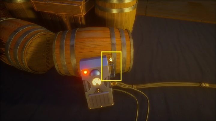 Ostatnia dźwignia znajduje się w pierwszej części obozu, zaraz przy beczkach leżących w namiocie - Call of the Sea: Prąd - zagadka, rozdział 3 - Call of the Sea - poradnik do gry