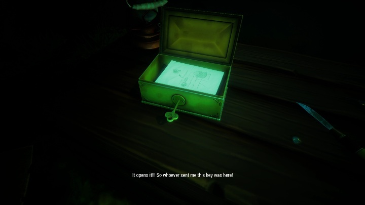 Wskazówka znajdująca się w metalowej szkatułce jest zarówno notatką i wpisem do dziennika - Call of the Sea: Rozdział 1, 74 mile na wschód od Otaheité - notatki - Call of the Sea - poradnik do gry