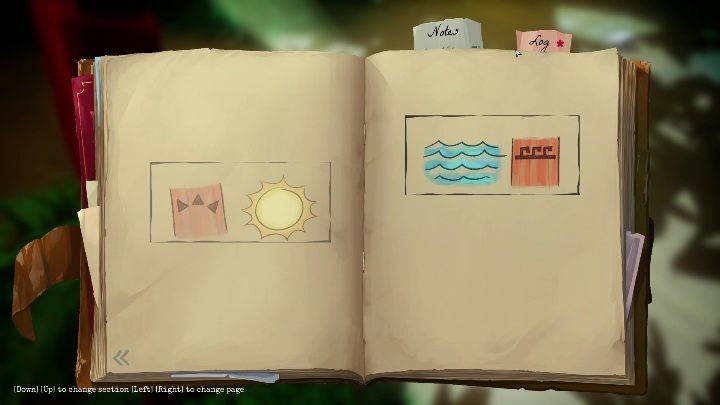 W ten sposób w dzienniku znajdzie się symbol słońca - Call of the Sea: Mechanizm mostu - zagadka, rozdział 1 - Call of the Sea - poradnik do gry