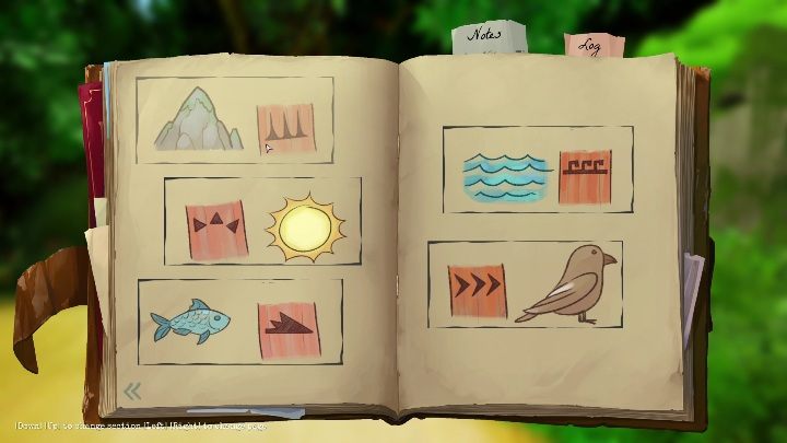 W ten sposób w dzienniku znajdzie się symbol gór - Call of the Sea: Mechanizm mostu - zagadka, rozdział 1 - Call of the Sea - poradnik do gry