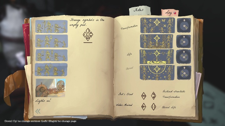 Są trzy wskazówki znajdując się zaraz obok siebie - Call of the Sea: Rozdział 4, Niezły występ - notatki - Call of the Sea - poradnik do gry