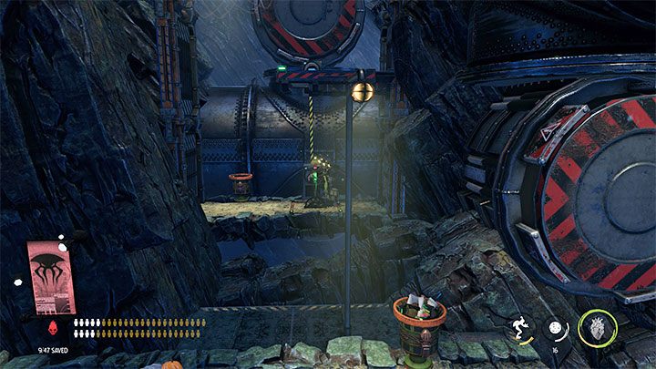 Wkrótce dotrzemy do kolejnych nieaktywnych maszyn, które blokują dalsze przejście - Oddworld Soulstorm: Zejście na Poziom 2, The Mines - solucja, opis przejścia - Oddworld Soulstorm - poradnik do gry