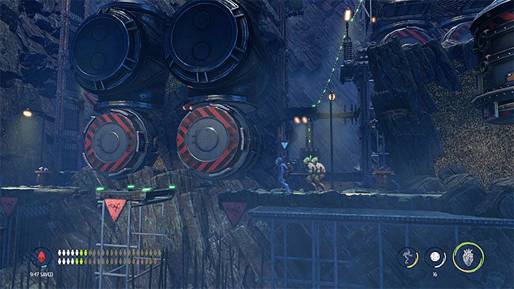 W jednym z kolejnych obszarów są 4 Mudokony do zrekrutowania - Oddworld Soulstorm: Zejście na Poziom 2, The Mines - solucja, opis przejścia - Oddworld Soulstorm - poradnik do gry