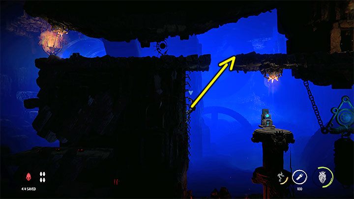 Kierujemy się dalej uważając po drodze na płyty naciskowe - w ich zauważaniu i omijaniu pomoże tak jak zwykle flara - Oddworld Soulstorm: Odnalezienie Fragons Eye, The Sanctum - solucja - Oddworld Soulstorm - poradnik do gry
