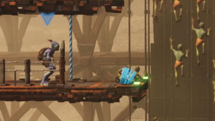 W dalszej części gry możemy też odblokować gadżety Bouncy Binding Candy - są to cukierki, którymi możemy rzucać w przeciwników - Oddworld Soulstorm: Granie bez zabijania - czy jest możliwe? - Oddworld Soulstorm - poradnik do gry