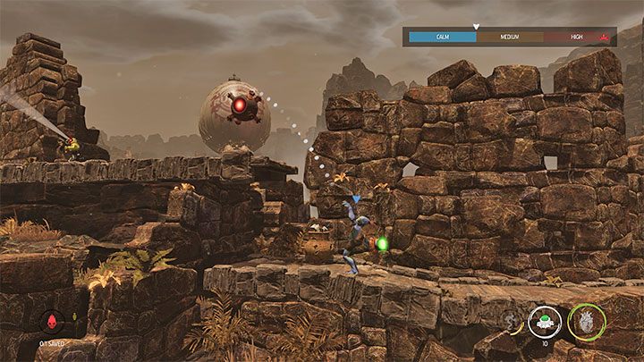 Abe napotka wkrótce na swojej drodze pierwszego Sliga - Oddworld Soulstorm: Ucieczka przed sterowcem Mollucka, The Blimp - solucja - Oddworld Soulstorm - poradnik do gry