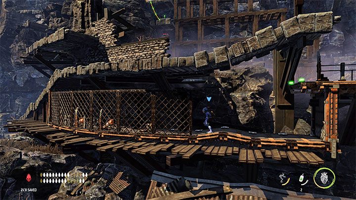 Możemy już powrócić do dolnego obszaru, w którym wcześniej po raz pierwszy zauważyliśmy snajperów - Oddworld Soulstorm: Pozbycie się snajperów, Sorrow Valley - solucja - Oddworld Soulstorm - poradnik do gry