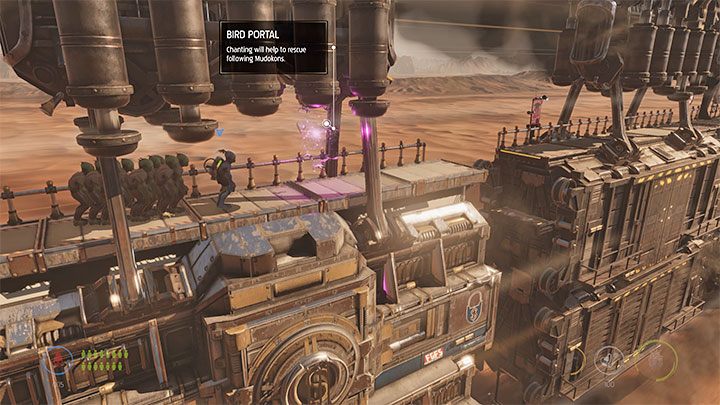 Powracamy do Mudokonów i wyruszamy z nimi dalej w prawo - Oddworld Soulstorm: Slig Mama, pojedynek z bossem, The Hijack - solucja - Oddworld Soulstorm - poradnik do gry