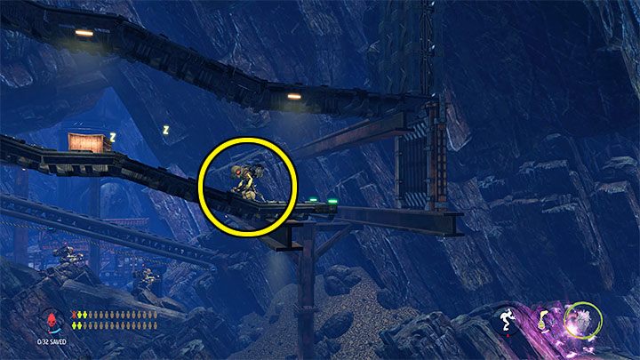 W kolejnej lokacji są snajperzy i nie próbujmy przebiegać w prawo, bo plan ten jest skazany na porażkę - Oddworld Soulstorm: Ominięcie ochrony, Necrum - solucja, opis przejścia - Oddworld Soulstorm - poradnik do gry