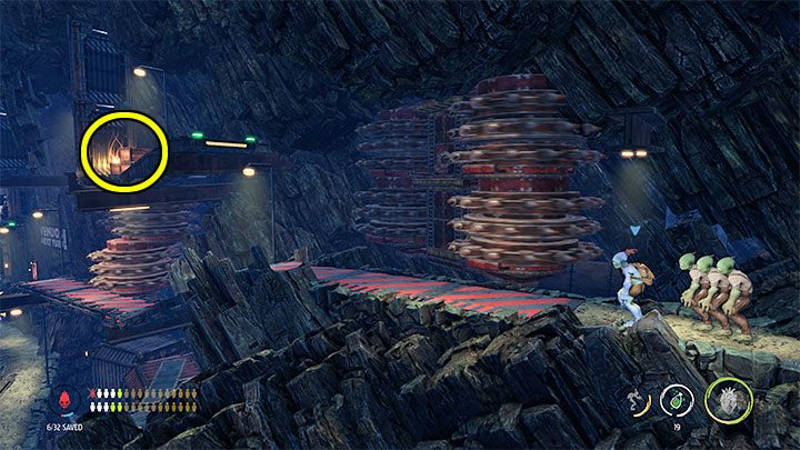 Dopiero teraz wznawiamy przemarsz całą grupą, w trakcie którego musimy unikać kolejnych pułapek - Oddworld Soulstorm: Ominięcie ochrony, Necrum - solucja, opis przejścia - Oddworld Soulstorm - poradnik do gry