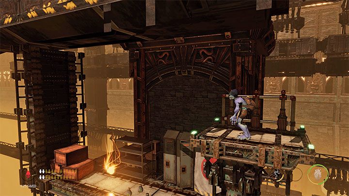 Trafimy do kolejnego sekretnego obszaru (Secret Area) - Oddworld Soulstorm: Odblokowanie platformy w Workzone 1, Feeco Depot - solucja - Oddworld Soulstorm - poradnik do gry