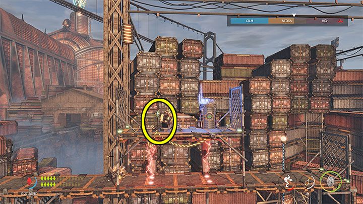 Po dotarciu na górny poziom musimy ponownie zmienić cel opętania - Oddworld Soulstorm: Dotarcie dźwigiem do Security Station, The Yards - solucja - Oddworld Soulstorm - poradnik do gry