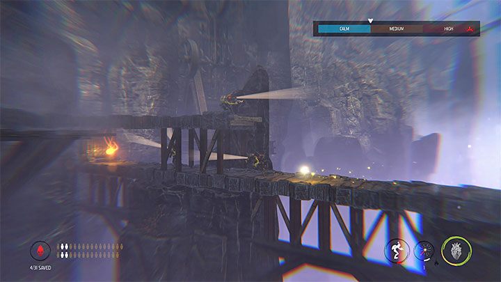 Pozbycie się dolnych blokad pozwoli nam dotrzeć do sekretnego obszaru (Secret Area) - Oddworld Soulstorm: Przekroczenie doliny windą, Sorrow Valley - solucja - Oddworld Soulstorm - poradnik do gry