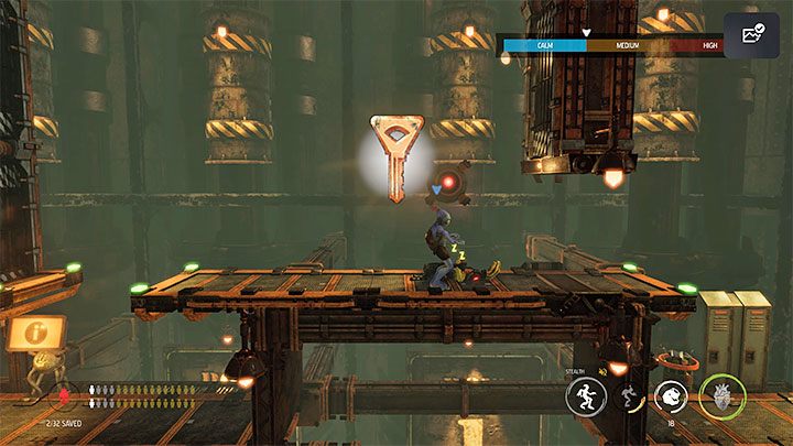 Klucz odnajduje się po wejściu do pierwszego budynku po ominięciu snajperów w sekcji z kominami, czyli po dotarciu do lokacji Tank Row 1 - Oddworld Soulstorm: Etap 6 - wszystkie sekrety, lista - Oddworld Soulstorm - poradnik do gry