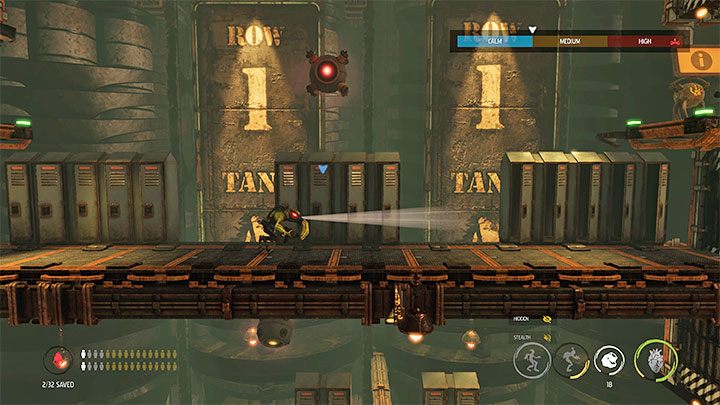 W większości etapów możemy omijać przeciwników przechodząc po półkach zlokalizowanych pod lub nad tymi, na których aktualnie przebywają - Oddworld Soulstorm: Skradanie się - Oddworld Soulstorm - poradnik do gry