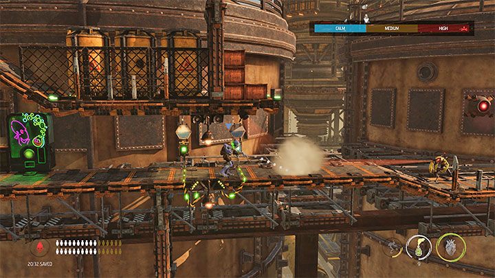 Używamy windy i opcjonalnie korzystamy z mijanego automatu - Oddworld Soulstorm: Przeprawa przez Tank Row 3D, Phat Station - solucja - Oddworld Soulstorm - poradnik do gry