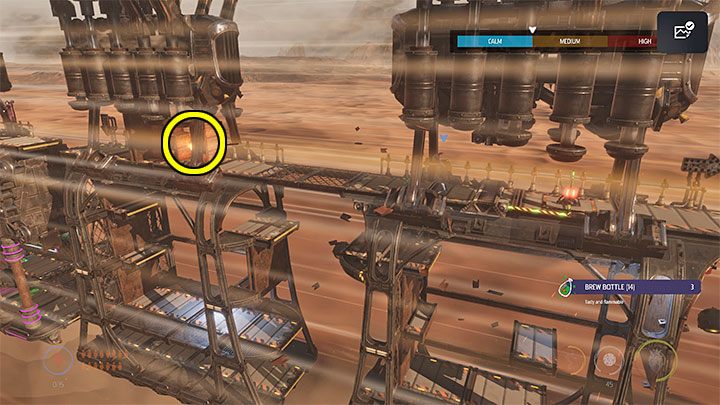 Po dotarciu na górę warto w pierwszej kolejności zbadać obszar po lewej stronie - Oddworld Soulstorm: Uwolnienie Mudokonów z wagonów, The Hijack - solucja - Oddworld Soulstorm - poradnik do gry