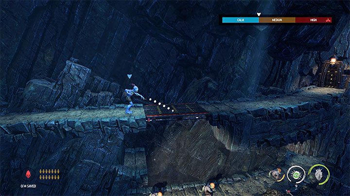 Docieramy do kolejnej kratki i tak samo jak poprzednią niszczymy ją z pomocą Fizzy Pow - Oddworld Soulstorm: Więzienia Holding Pen 10-6, Escape - solucja - Oddworld Soulstorm - poradnik do gry