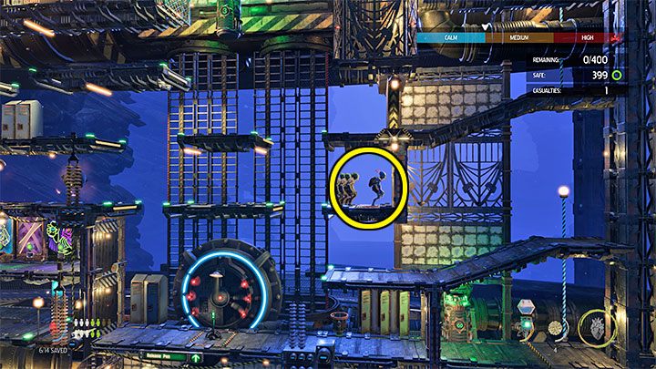 Po dotarciu na poziom 7 rozpocznijmy od pozbycia się tutejszych Sligów - możemy użyć dowolnych cukierków i związać Sligi lub je zabić - Oddworld Soulstorm: Więzienia Holding Pen 10-6, Escape - solucja - Oddworld Soulstorm - poradnik do gry