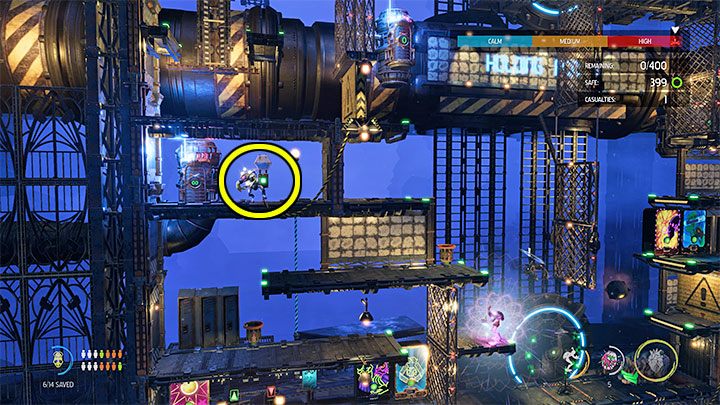 Po zakończonych walkach musimy użyć opętanego Sliga do dotarcia do lewego górnego przycisku - Oddworld Soulstorm: Więzienia Holding Pen 5-1, Escape - solucja - Oddworld Soulstorm - poradnik do gry