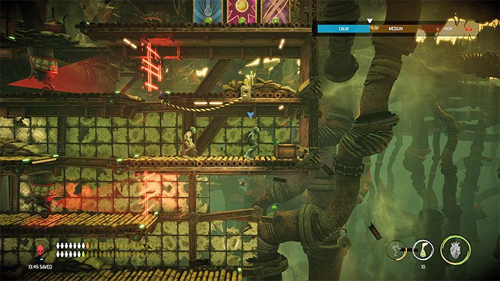 Abe w drodze do Pieca musi przejść przez koszary (Barracks) - Oddworld Soulstorm: Przeprawa przez piec Furnace, Slig Barracks - solucja - Oddworld Soulstorm - poradnik do gry