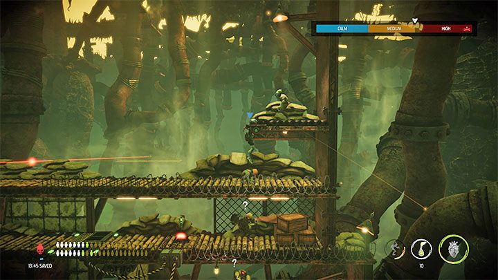 W lewej części koszar możemy znaleźć pozostawiony za skrzynkami sekret Royal Jelly - Oddworld Soulstorm: Przeprawa przez piec Furnace, Slig Barracks - solucja - Oddworld Soulstorm - poradnik do gry