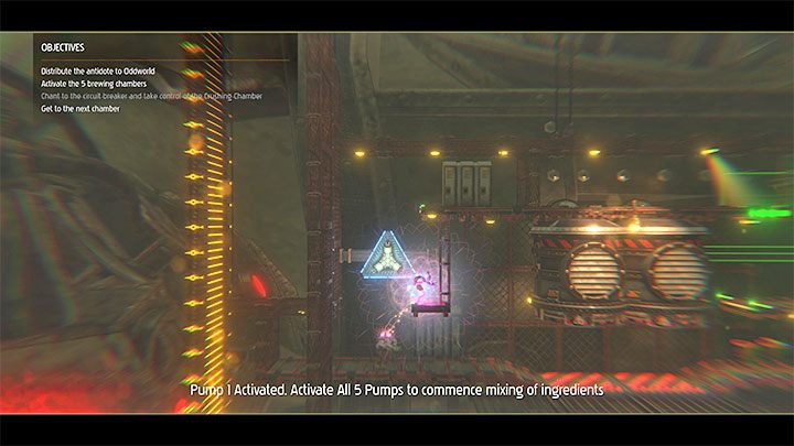 Maszyny po lewej stronie powinny zostać uruchomione - Oddworld Soulstorm: Aktywowanie 5 komór Brewing Chambers - solucja - Oddworld Soulstorm - poradnik do gry