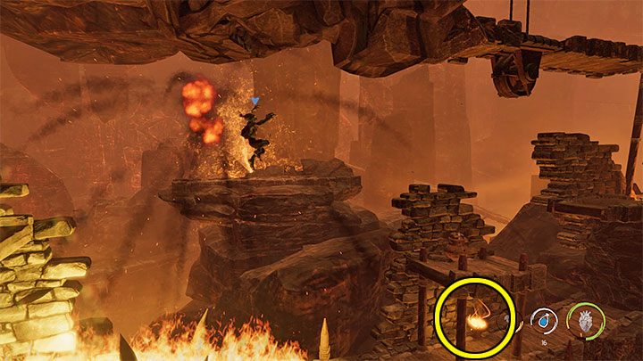 Zeskakujemy na dół i wyruszamy w prawo - Oddworld Soulstorm: Ucieczka z płonącej jaskini, The Raid on Monsaic - solucja - Oddworld Soulstorm - poradnik do gry