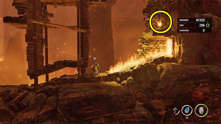 Tuż po odnalezieniu opisanego powyżej sekretu zeskakujemy na najniższy poziom i udajemy się w prawo - Oddworld Soulstorm: Ucieczka z płonącej jaskini, The Raid on Monsaic - solucja - Oddworld Soulstorm - poradnik do gry