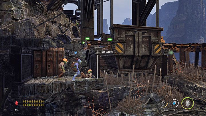 Skorzystaj z pierwszym wyleczonym Mudokonem z pobliskiej kolejki - Oddworld Soulstorm: Uleczenie chorych Mudokonów, The Funicular - solucja - Oddworld Soulstorm - poradnik do gry