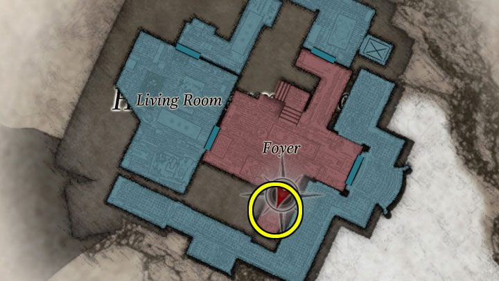 Trzecia kryjówka bossa to korytarz obok Foyer - Resident Evil Village: Donna Beneviento - boss, jak pokonać? - Resident Evil Village - poradnik do gry