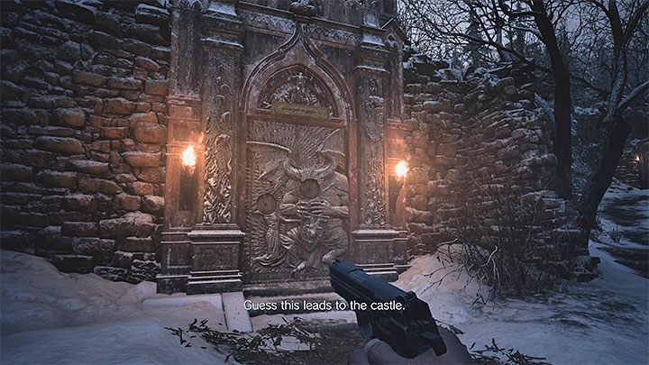 1 - Resident Evil Village: Otwarcie bramy do zamku - herby, rozwiązanie zagadki - Resident Evil Village - poradnik do gry