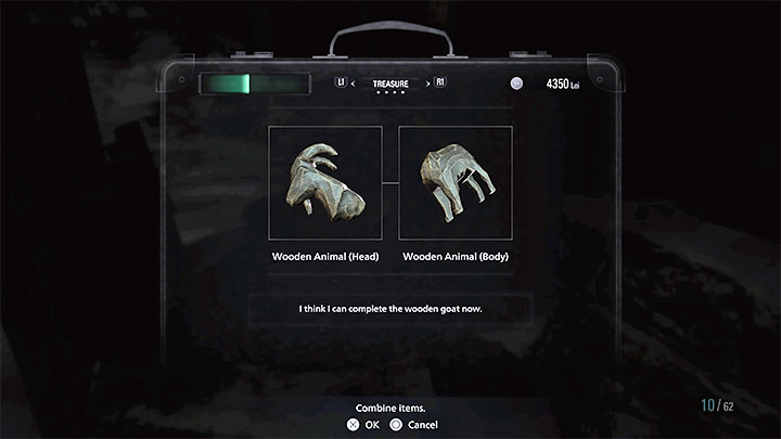 Jeżeli odnaleźliście pasujące do siebie części, to możecie wybrać jedną z nich w zakładce Treasure i wybrać opcję połączenia - Combine - Resident Evil Village: Skarby (Treasures) - co dają i po co są? - Resident Evil Village - poradnik do gry